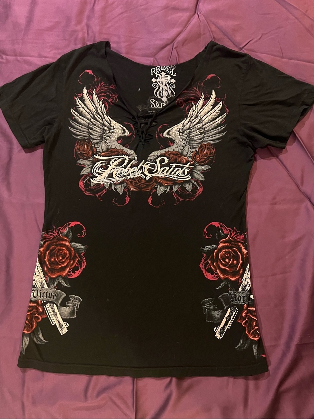 Women's Black Wing Graphic Tee